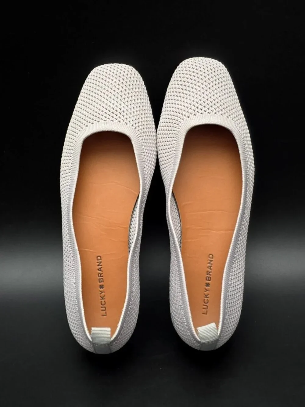 Lucky Brand Daneric Gray Slip on Ballet Flats Casual Knit Shoes Women's 8.5M
